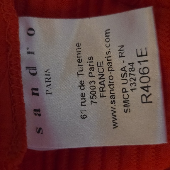 Sandro Paris Women's Sleeveless Mesh Mini Orange Casual Classic Dress Size M - Picture 15 of 16